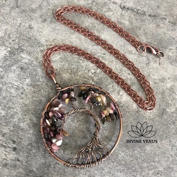 Tourmaline Tree of Life Necklace - Picture 2 of 8